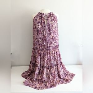 DREW Anthropologie Paisley Floral Ruffled Drop Waist Dress